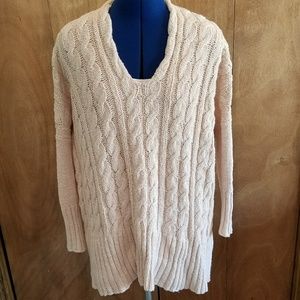 Free people blush cable sweater